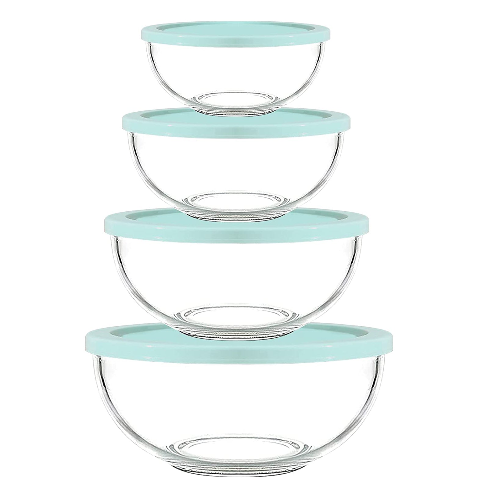 Superior Glass Mixing Bowls with Lids - 8 Piece Mixing Bowl Set
