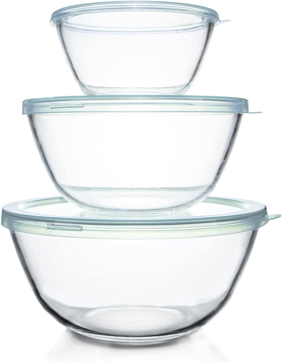 Nesting Microwave Bowls with Clear Lids, set of 3 