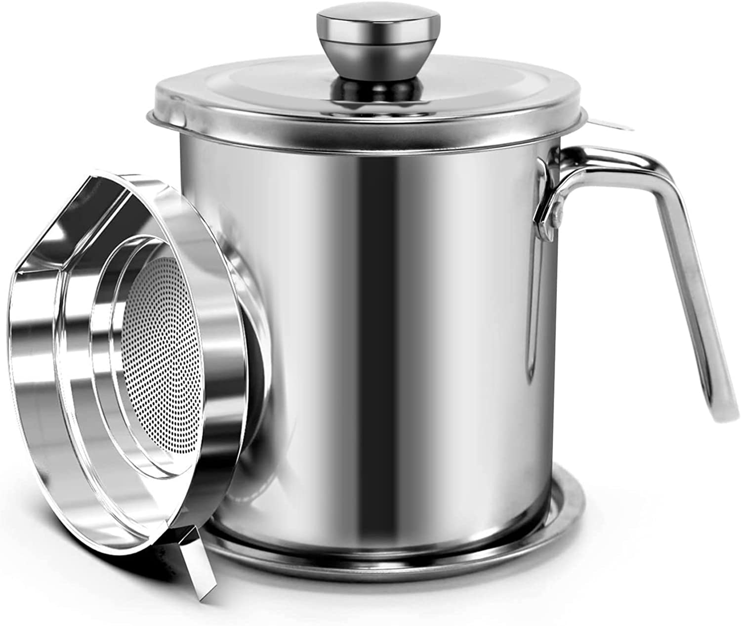 Bacon Grease Container With Strainer, Fat separator, Stainless