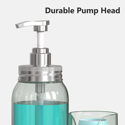 25oz Mouthwash Dispenser for Bathroom, Plastic Mouthwash Dispenser with Cup Holder